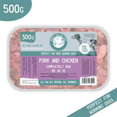 Pork & Chicken Complete 80-10-10 Raw Dog Food – 1kg (2x500g)