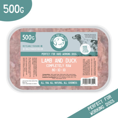 Lamb & Duck Complete Raw Dog Food – 1kg (2x500g)