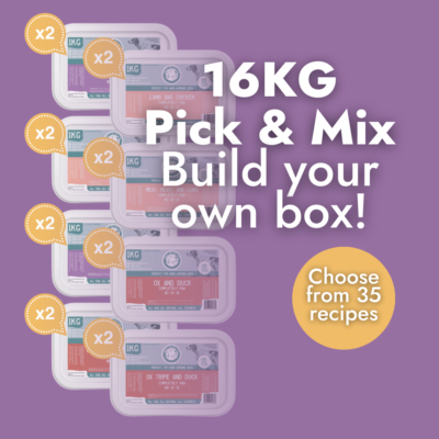 16kg Pick & Mix Completes & Mince Raw Dog Food Box